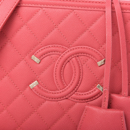 Chanel Caviar Quilted Medium CC Filigree Vanity Case Pink 10 of 11