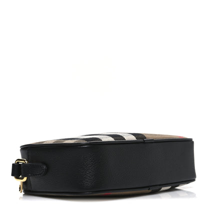 Burberry Giant Check Calfskin Small Camera Bag Black 4 of 11