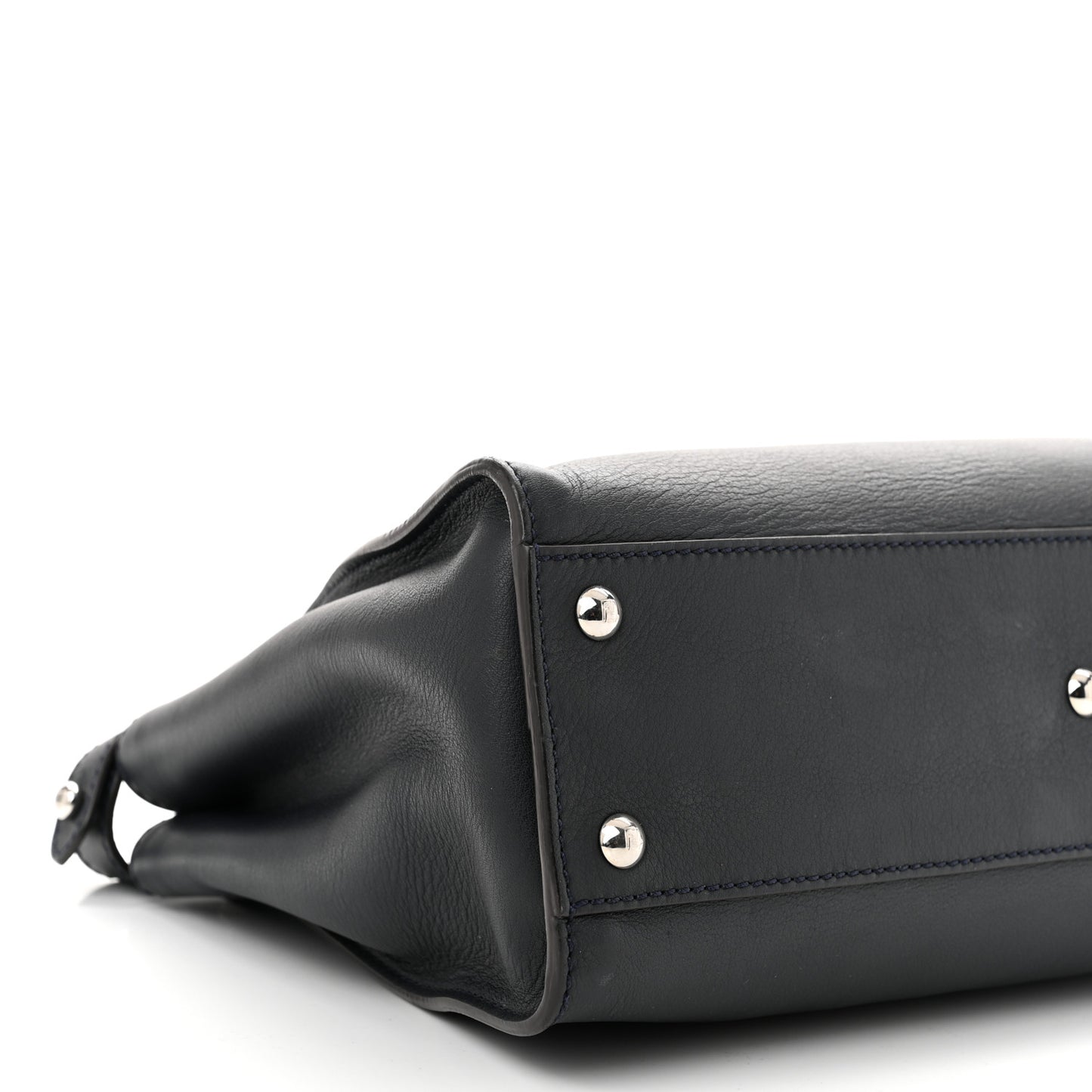 Vitello Seta Shiny Nappa Medium Peekaboo Iconic Satchel Blue Notte Ardesia