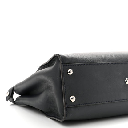 Fendi Vitello Seta Shiny Nappa Medium Peekaboo Iconic Satchel Blue Notte Ardesia 10 of 11