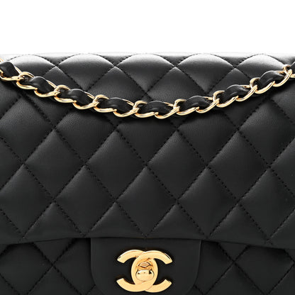 Chanel Lambskin Quilted Medium Double Flap Black 8 of 13