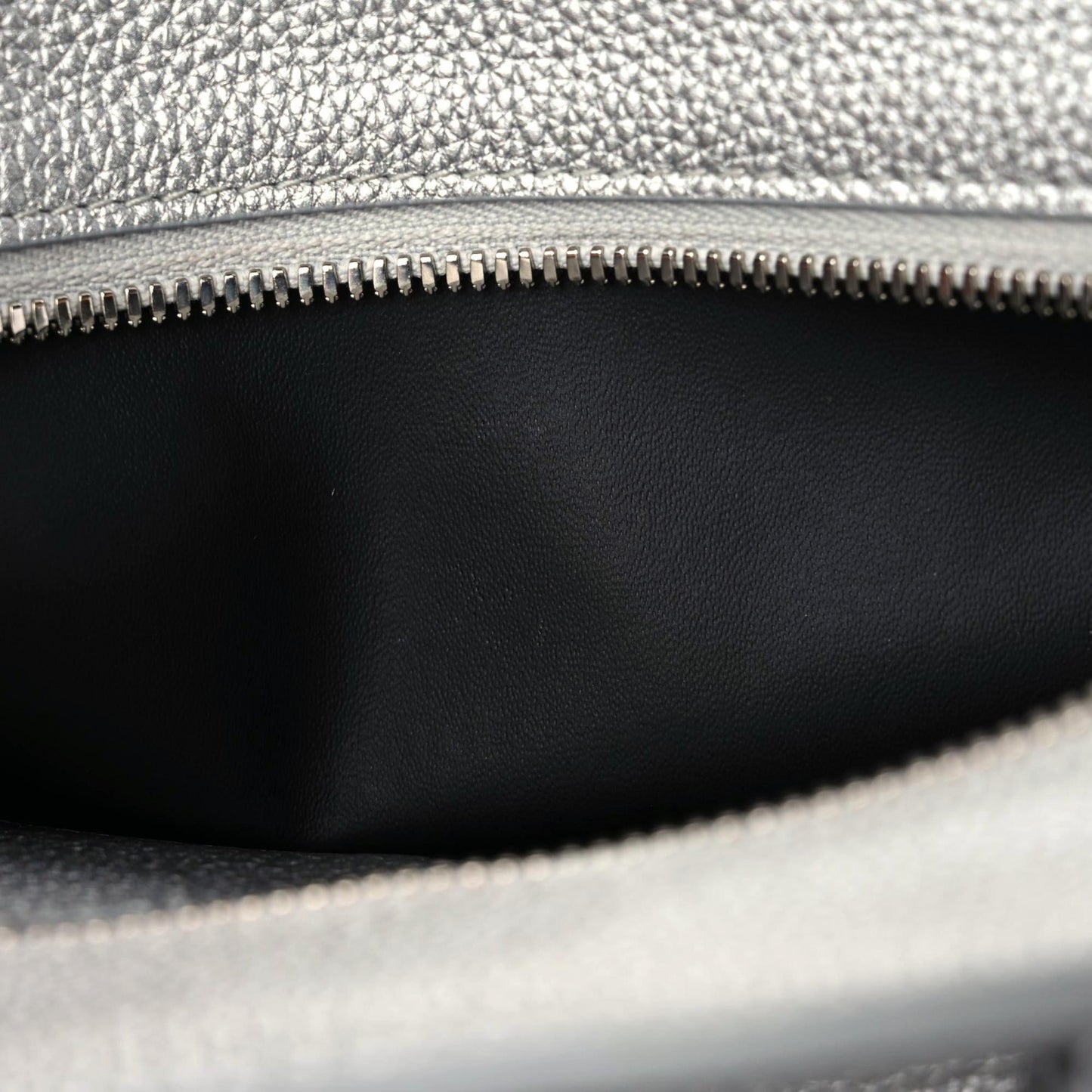 Metallic Grained Calfskin Neo Classic Silver Hardware Mini City Silver