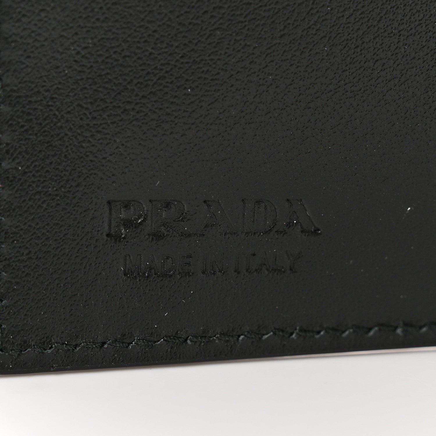 Prada Vitello Daino Compact Bi-Fold Zip Wallet Black 6 of 7