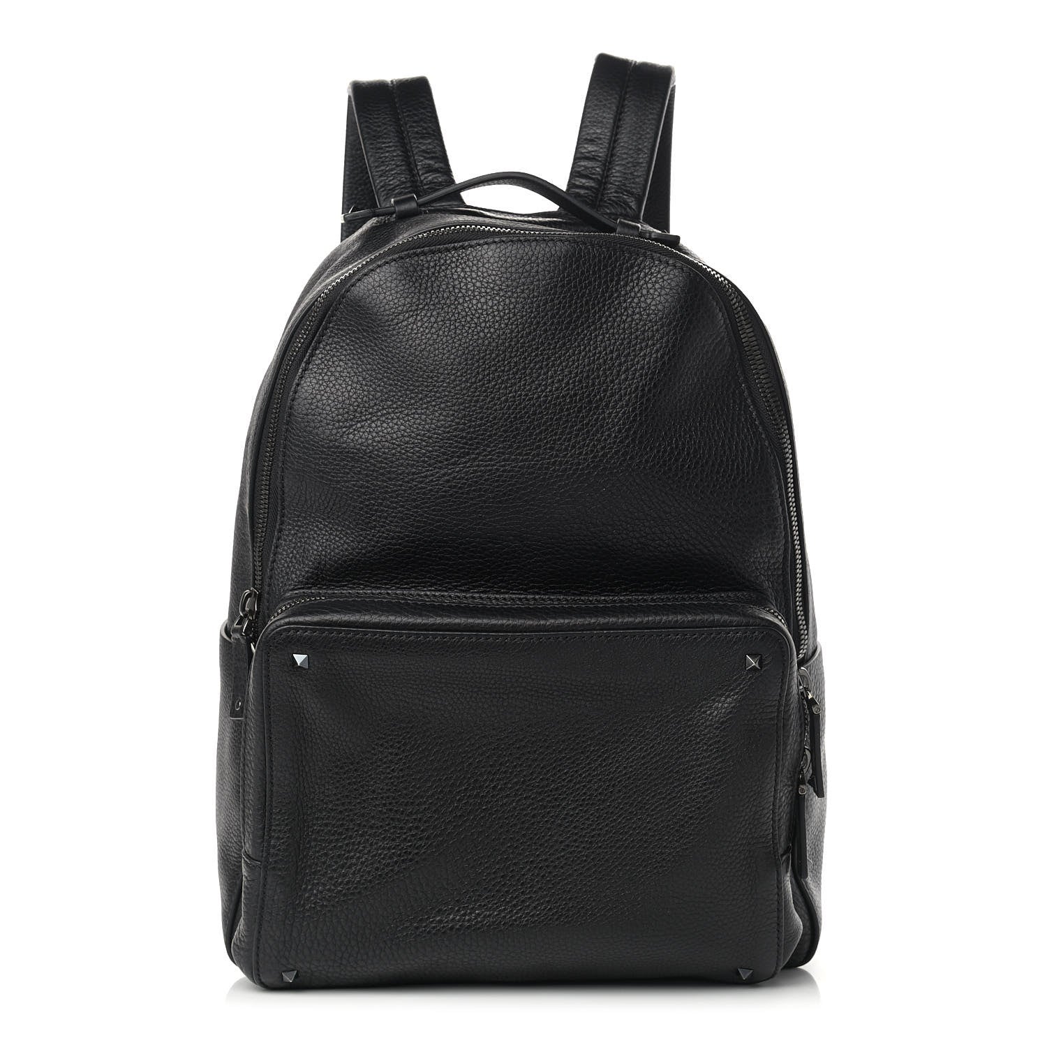 Valentino Garavani Grained Calfskin Rockstud Backpack Black 1 of 8