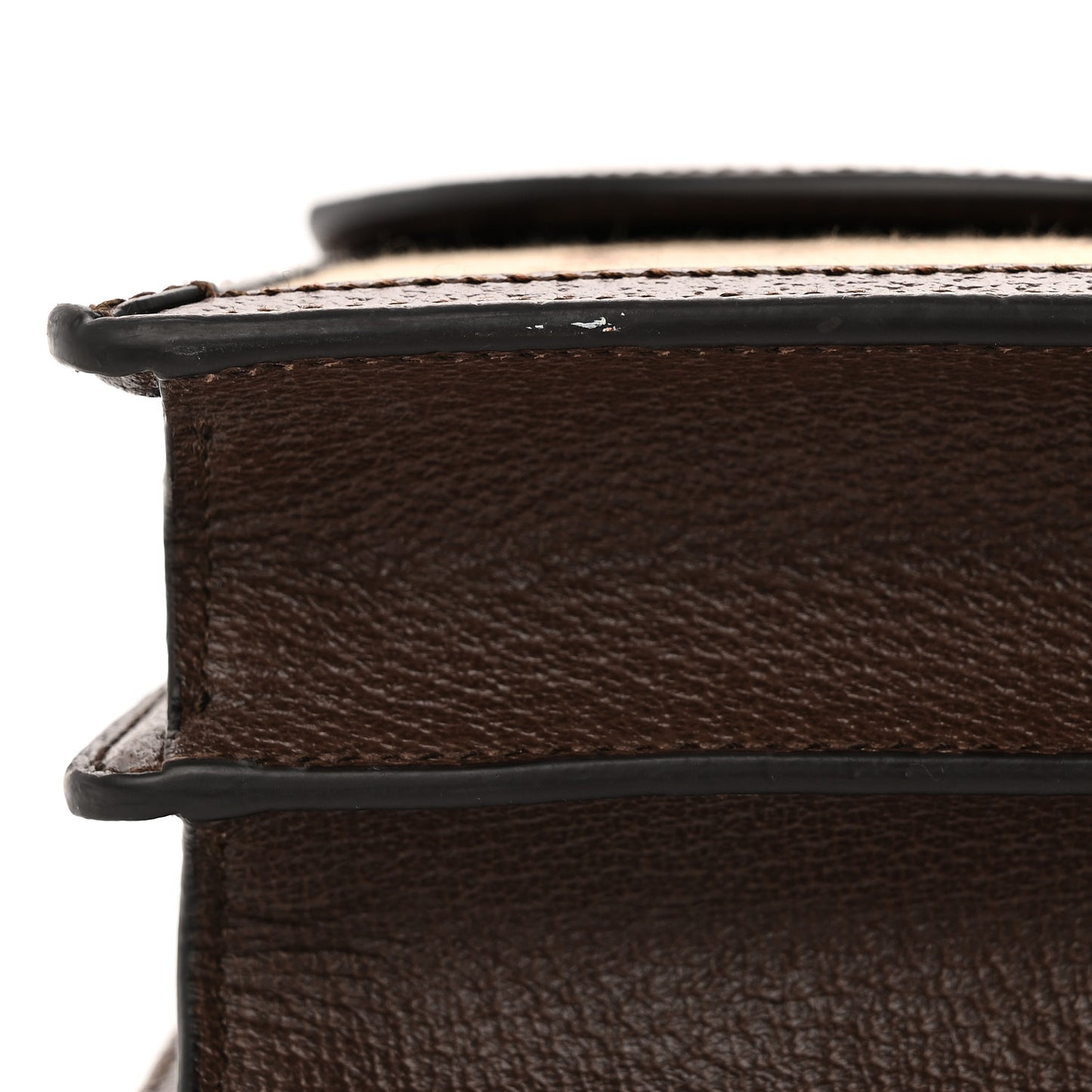 Monogram Jumbo GG Textured Dollar Calfskin Web Small Ophidia Padlock Top Handle Bag Camel Ebony New Acero