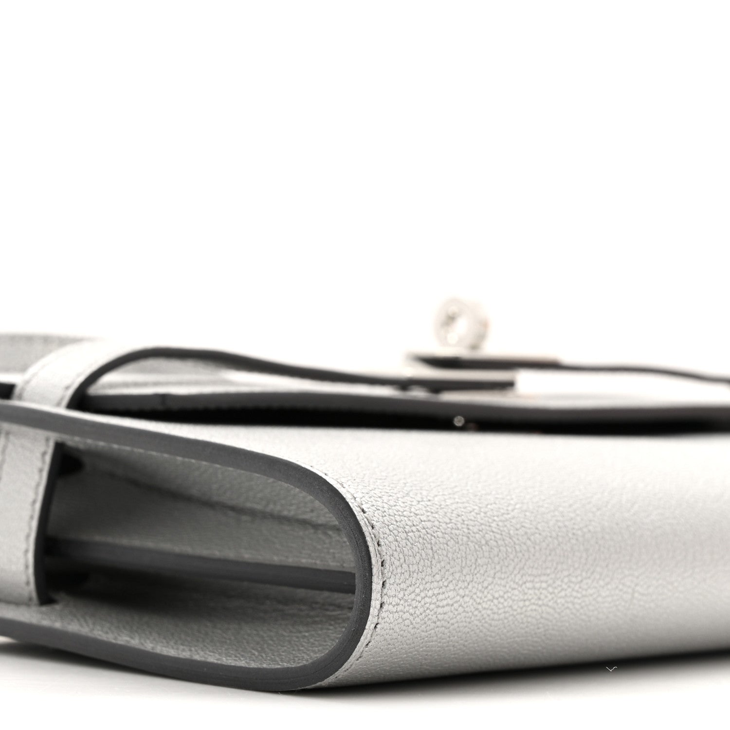 Hermes Metallic Chevre Chamkilight Kelly Wallet To Go Argent 10 of 12