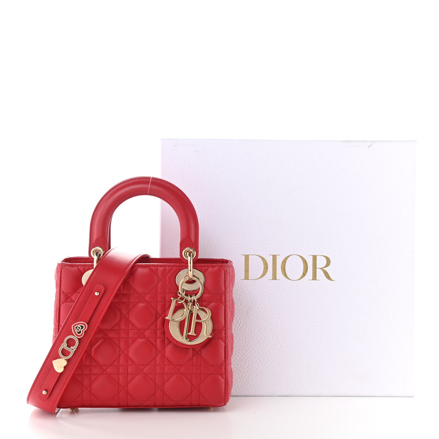 Lambskin Cannage Small My Lady Dior Red