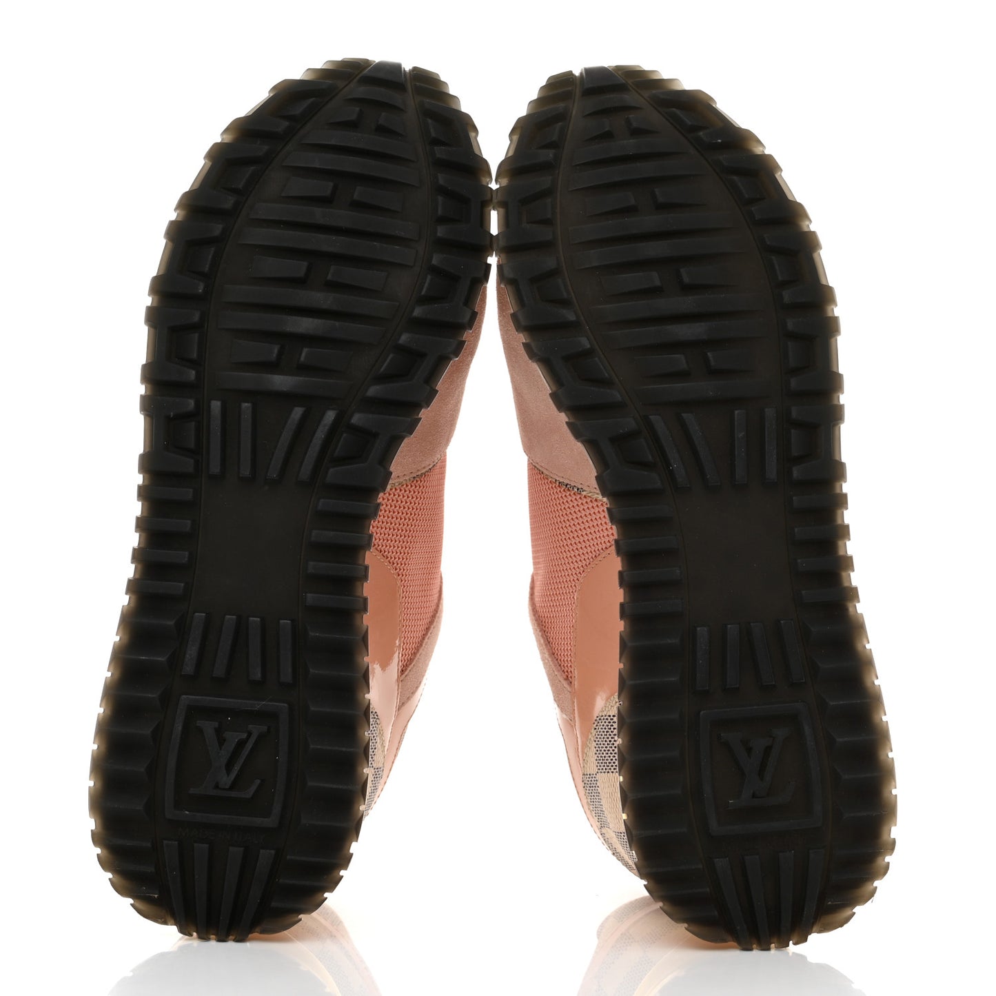Suede Damier Azur Run Away Sneakers 36.5 Pink
