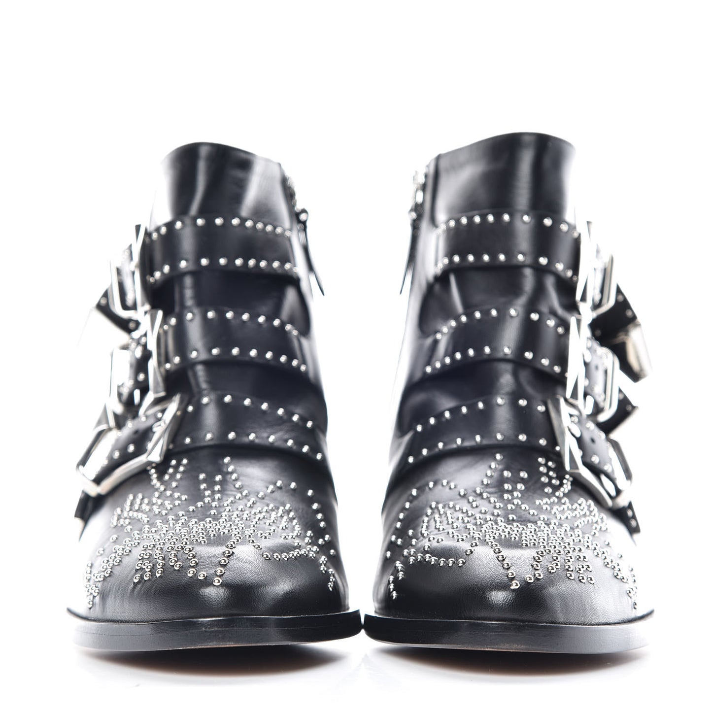 Nappa Sheepskin Studded Susanna Ankle Boots 36.5 Black Silver