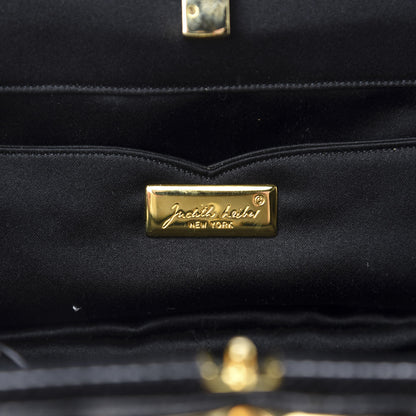 Judith Leiber Snakeskin Pleated Crystal Evening Bag Black 9 of 10