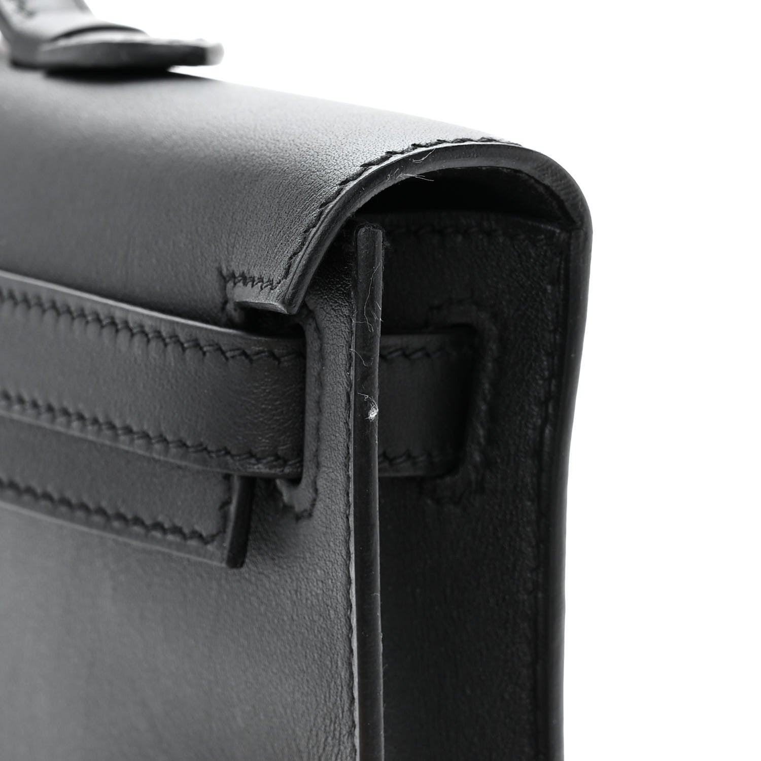 Hermes Swift Kelly Cut Clutch Pochette Black 10 of 14