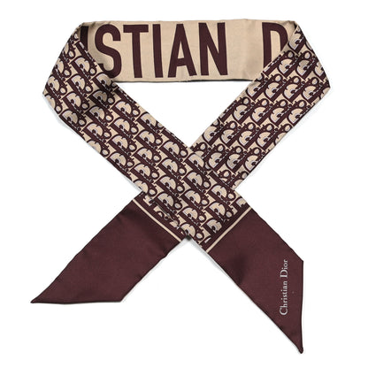Christian Dior Silk Oblique Mitzah Scarf Bordeaux 1 of 3