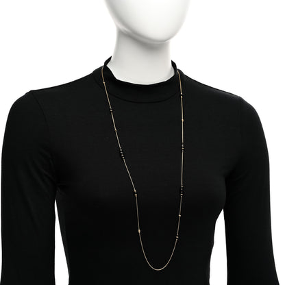 David Yurman 18K Yellow Gold Black Onyx Rio Rondelle Long Station Necklace 2 of 4