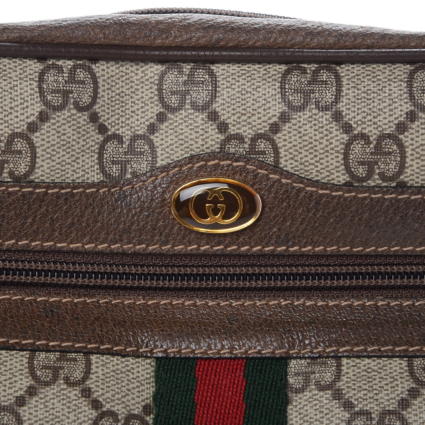 GG Plus Monogram Web Small Shoulder Bag Brown