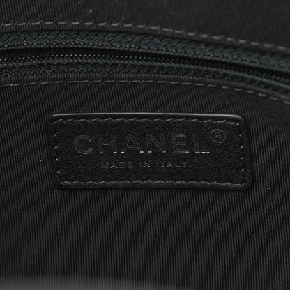 Chanel Calfskin Quilted Large Feather Weight Bowling Bag Black Ivory 5 of 10