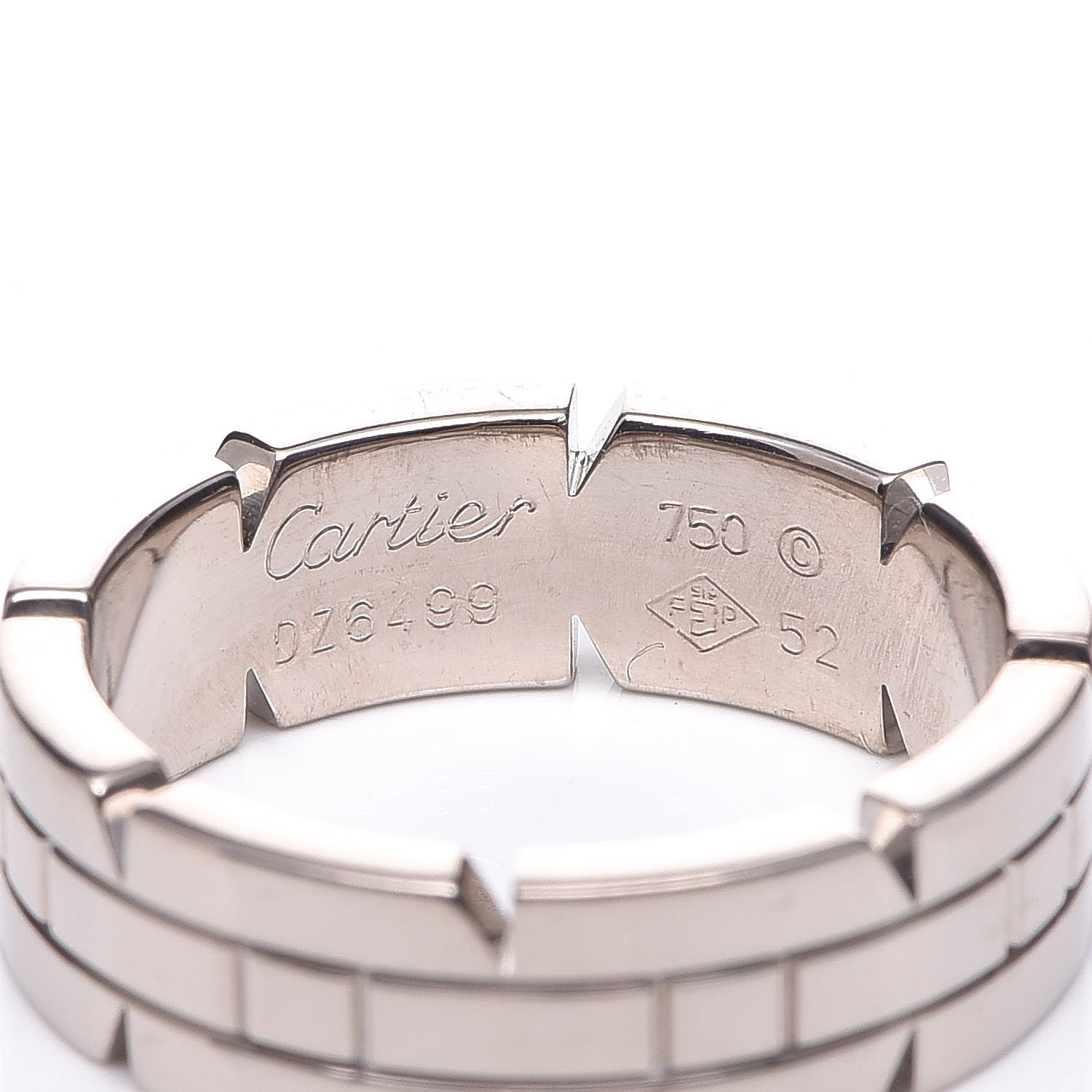 Cartier 18K White Gold Tank Francaise Ring 52 6 4 of 4