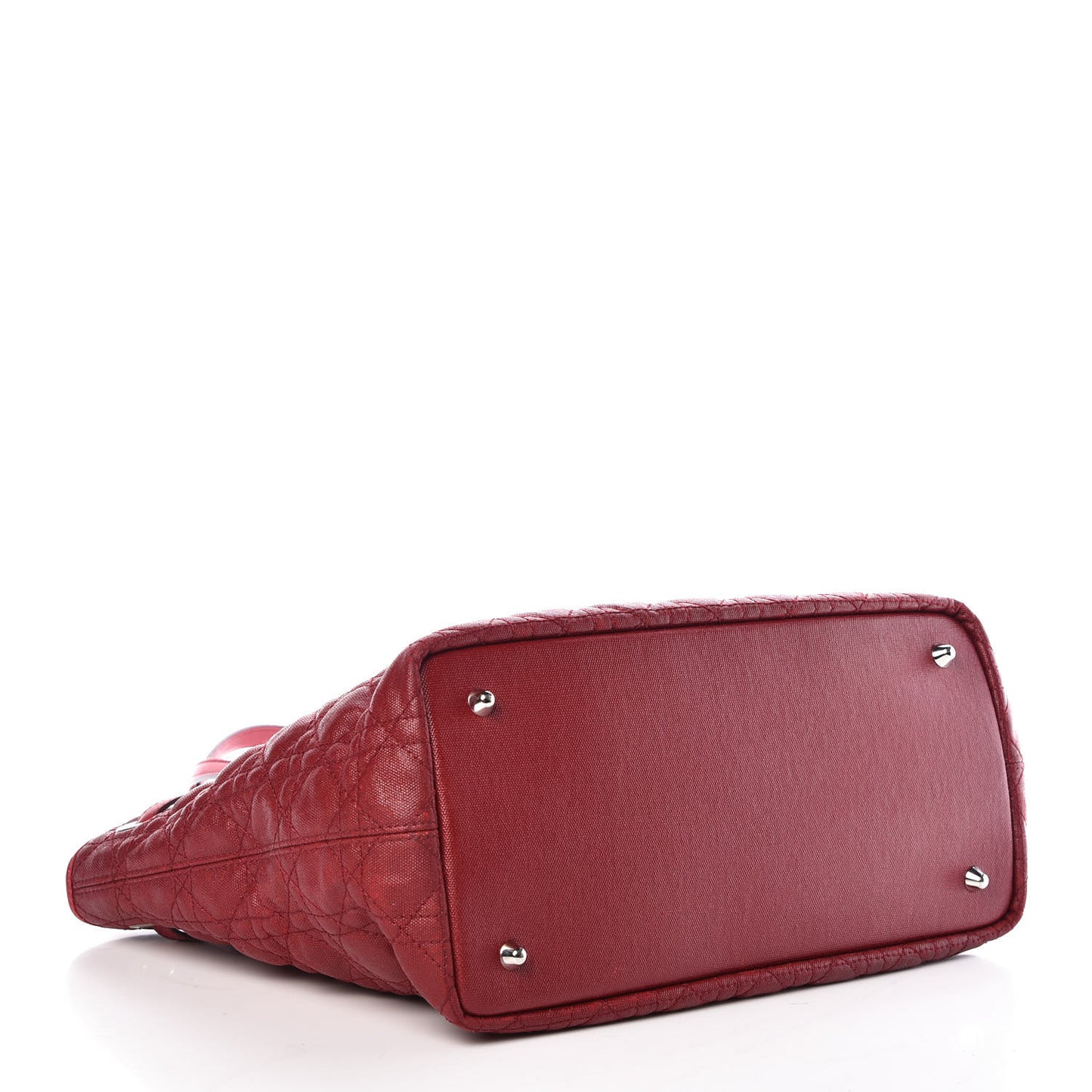 Coated Canvas Cannage Small Panarea Tote Red