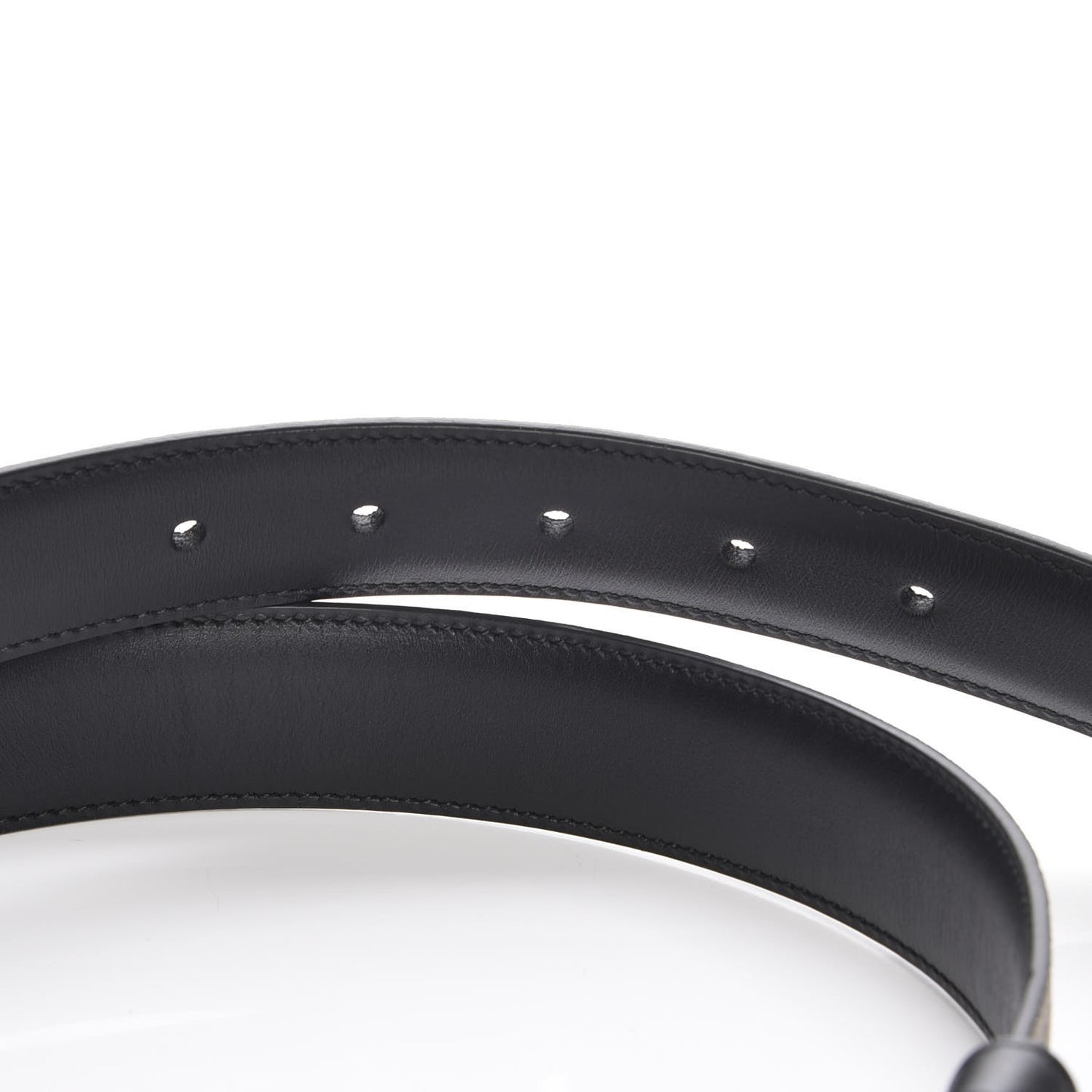 Selleria Calfskin GG Supreme Monogram Reversible 30mm Belt Black Beige Ebony