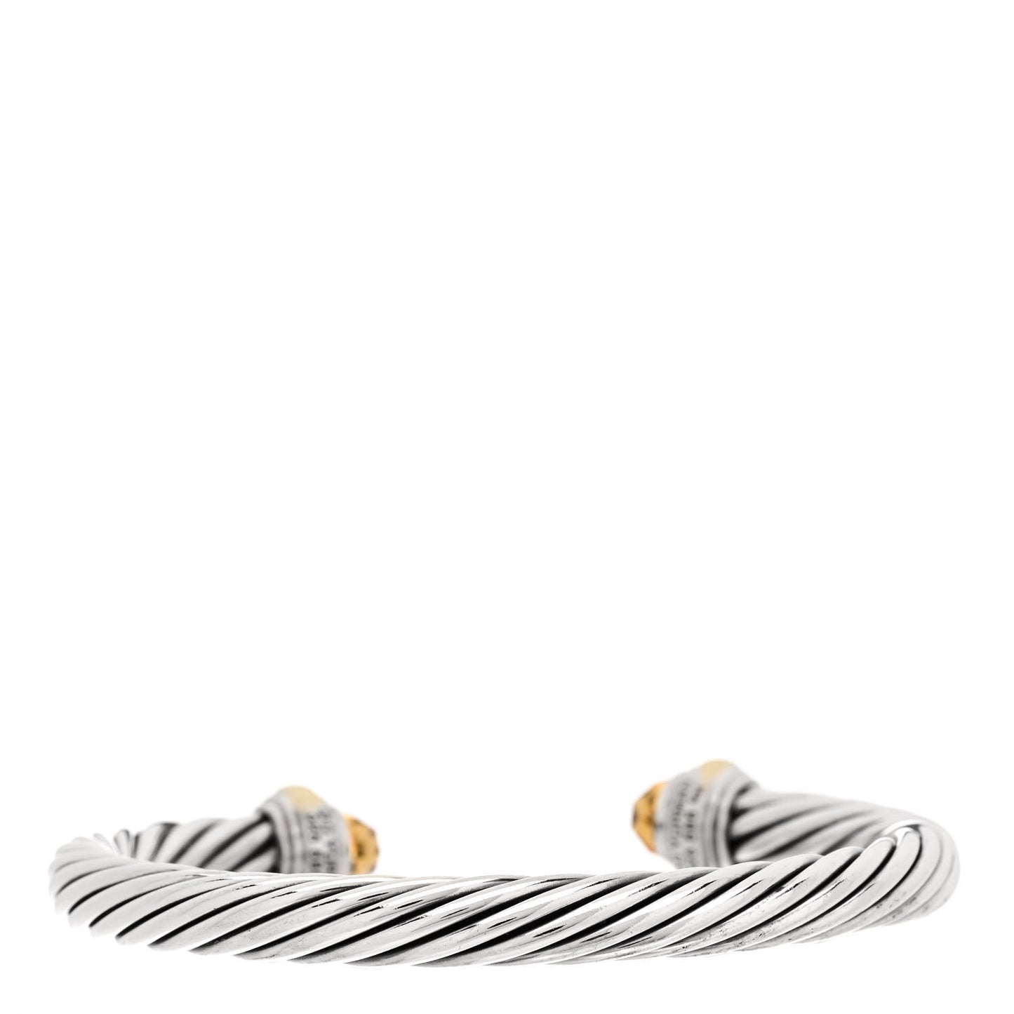 Sterling Silver 14K Yellow Gold Citrine 7mm Cable Classics Bracelet
