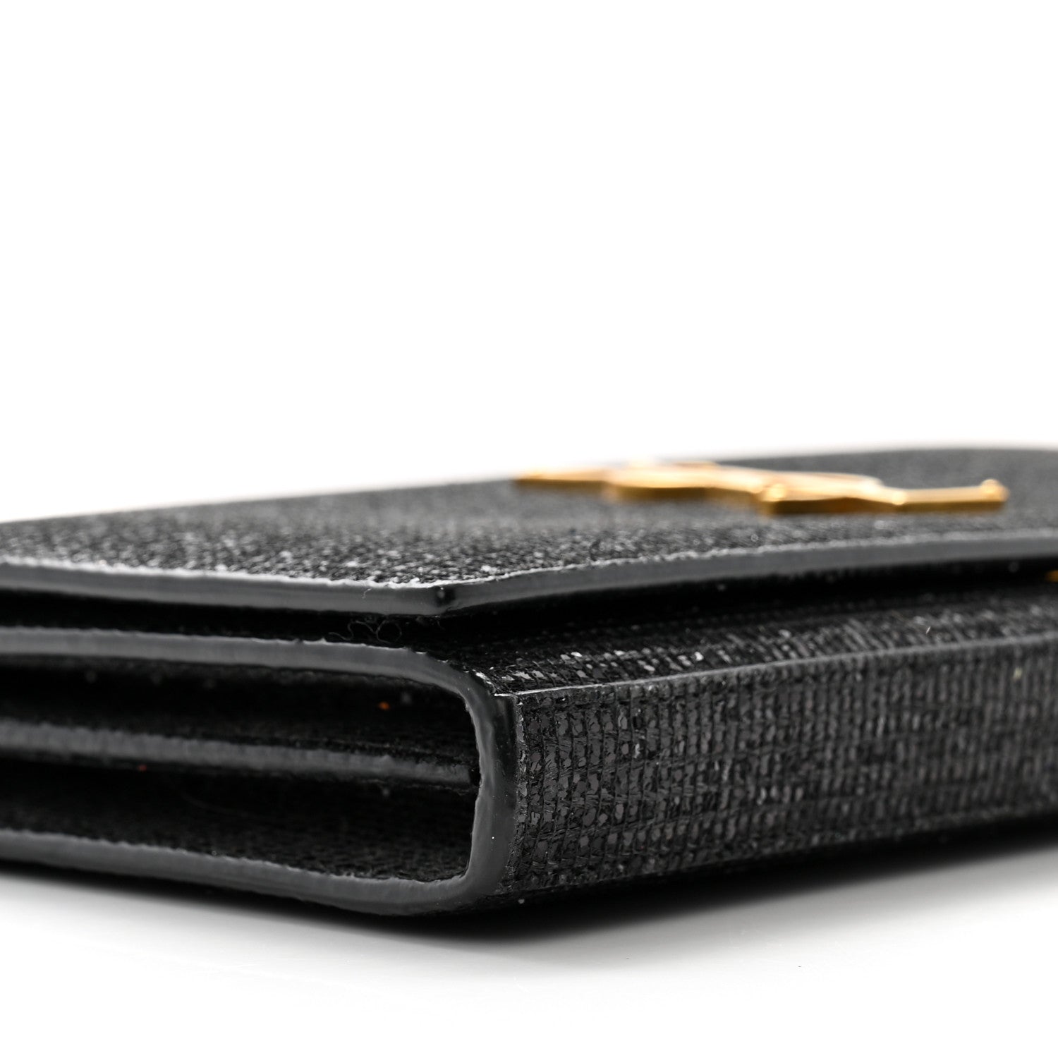 Saint Laurent Glitter Monogram Chain Wallet Black 9 of 11