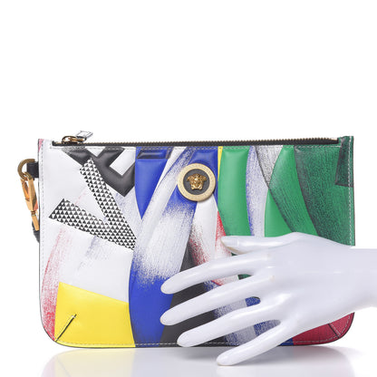 Versace Vitello Logo Print Pochette Black Multicolor 2 of 7