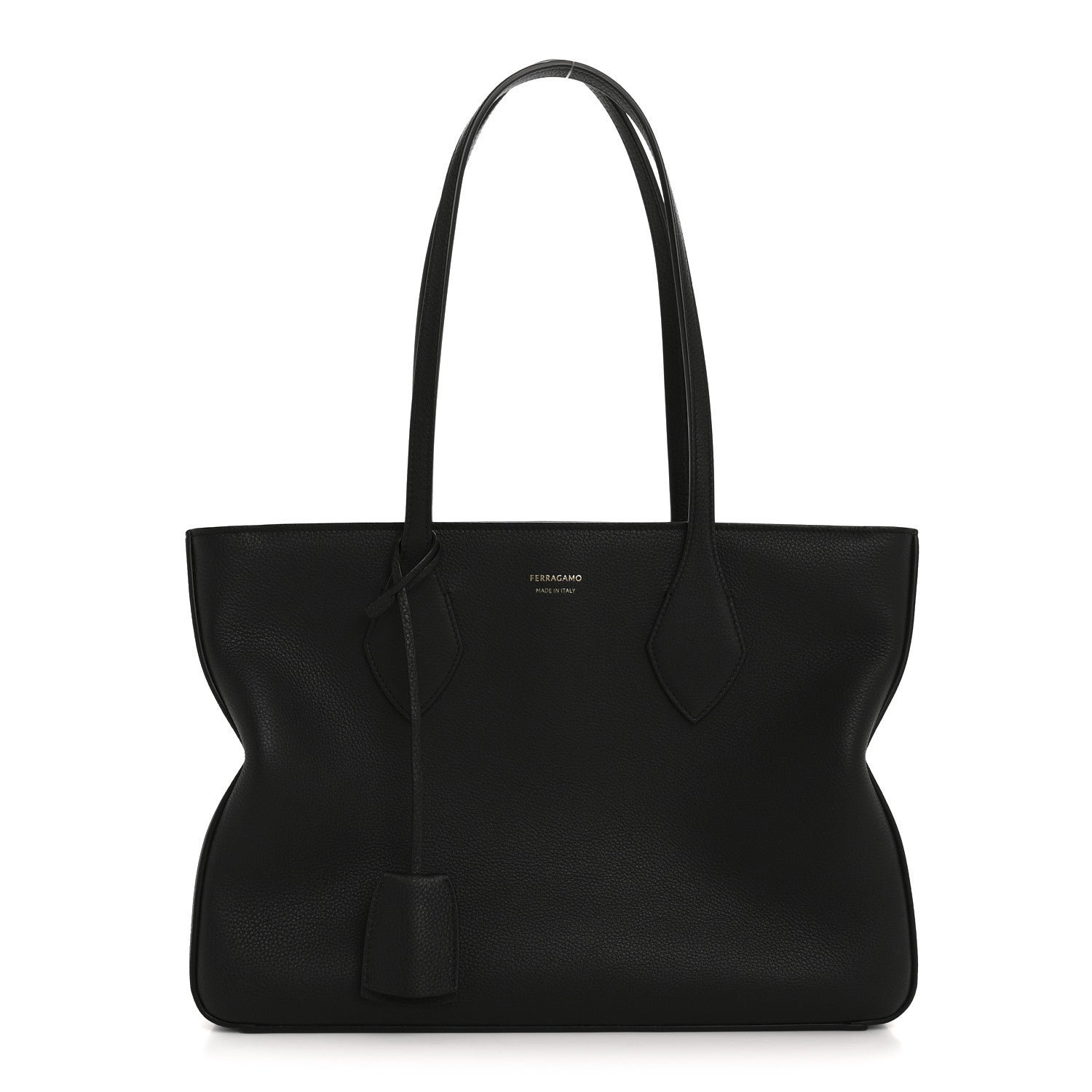 Salvatore Ferragamo Grained Calfskin Medium Star Tote Black 1 of 10