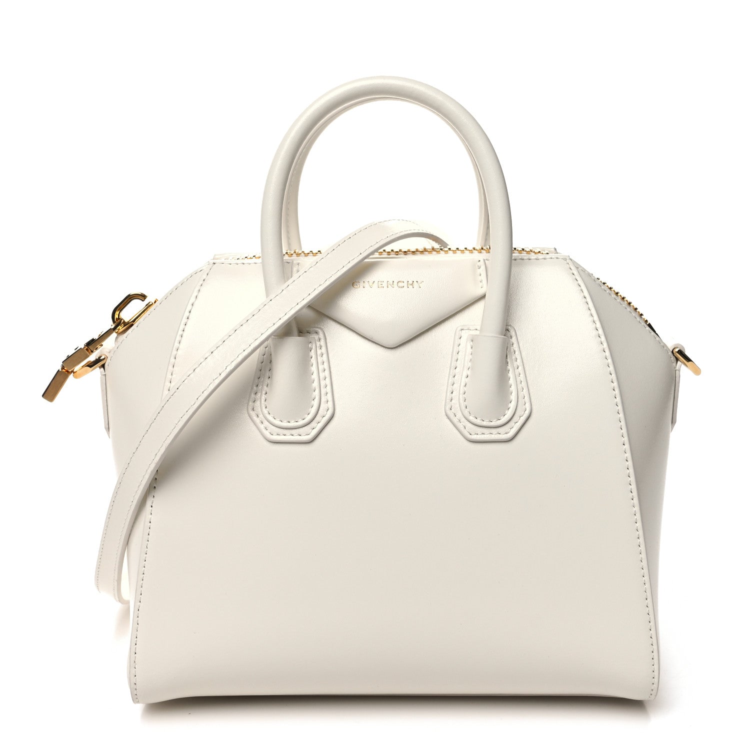 Givenchy Shiny Lord Calfskin Mini Antigona Ivory 1 of 12