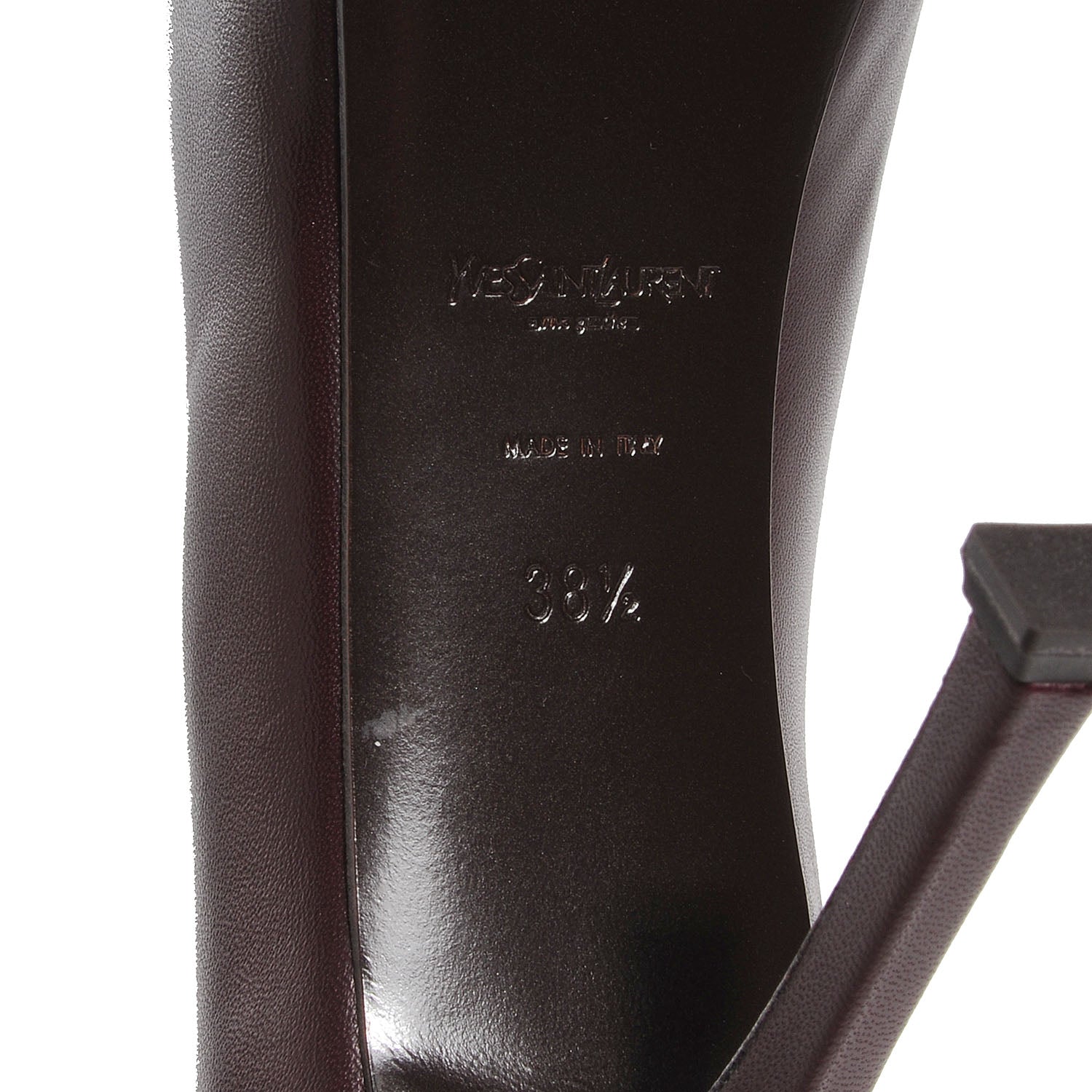 Saint Laurent Nappa Leather Tribtoo 80 Pumps Prune 38.5 6 of 7