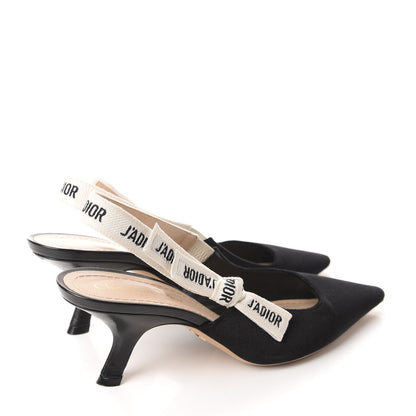 Christian Dior Velvet Ribbon J'Adoir Slingback 65mm Pumps 38.5 Black 4 of 9