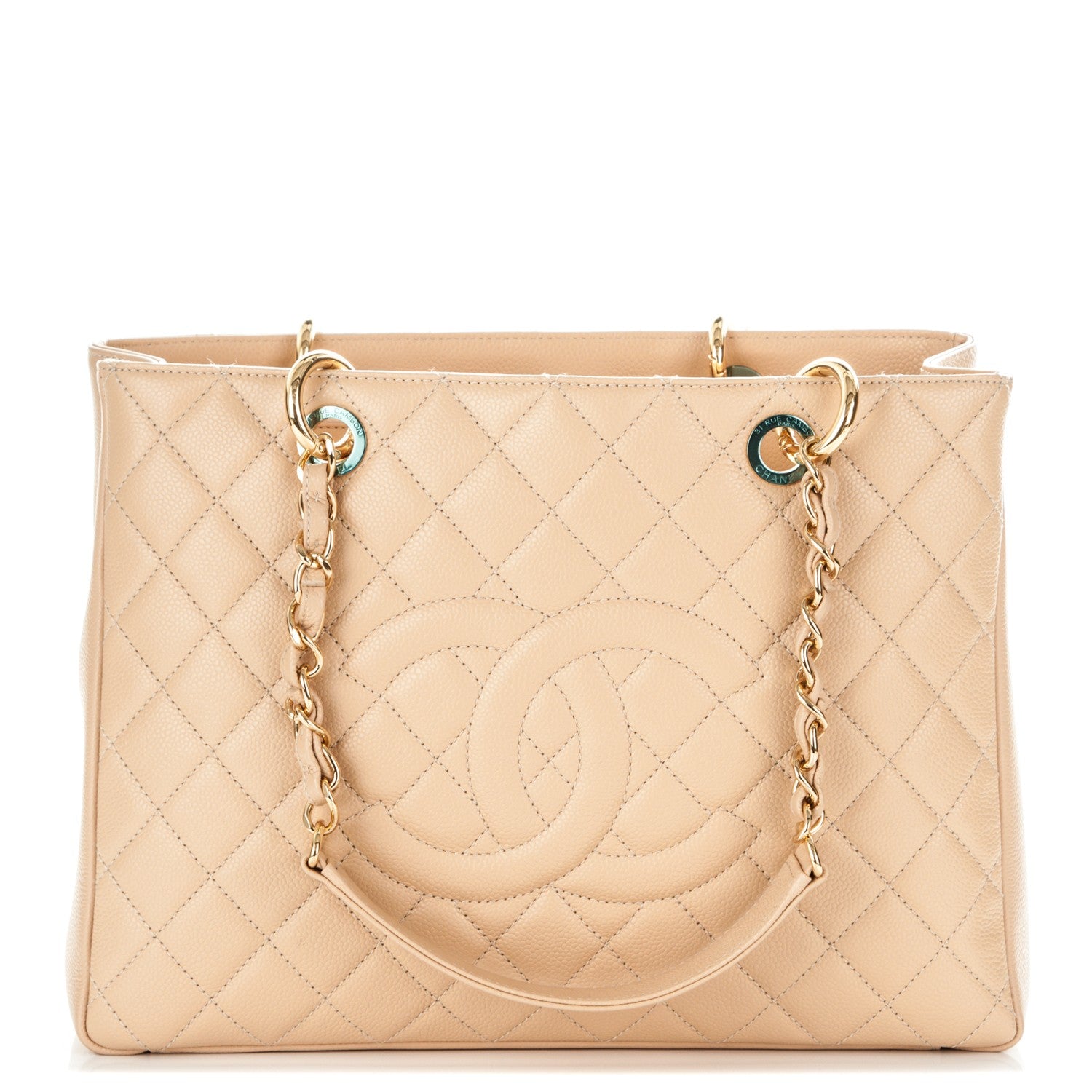 Chanel Caviar Quilted Grand Shopping Tote GST Beige Clair 1 of 7