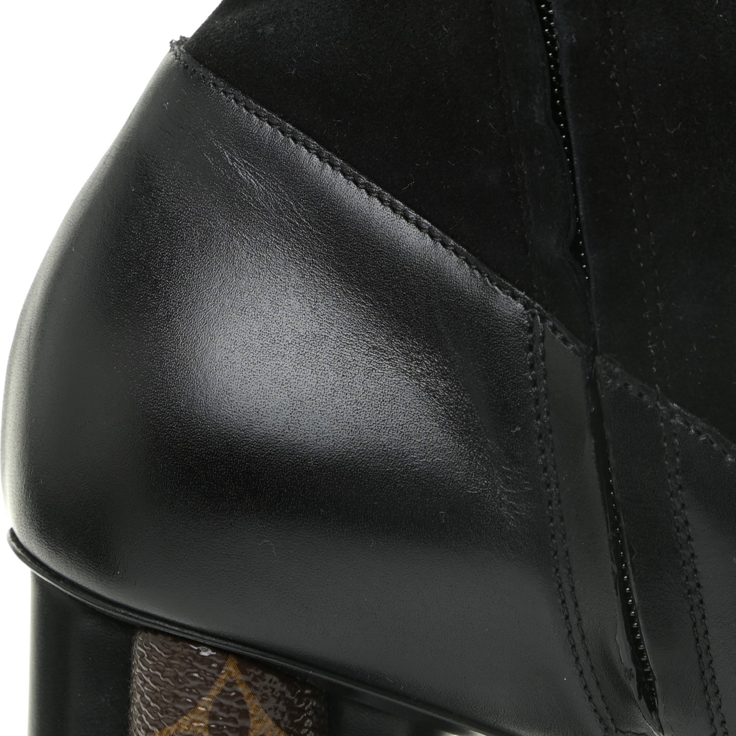 Louis Vuitton Suede Calfskin Monogram Podium Platform Thigh Boots 37.5 Black 12 of 17