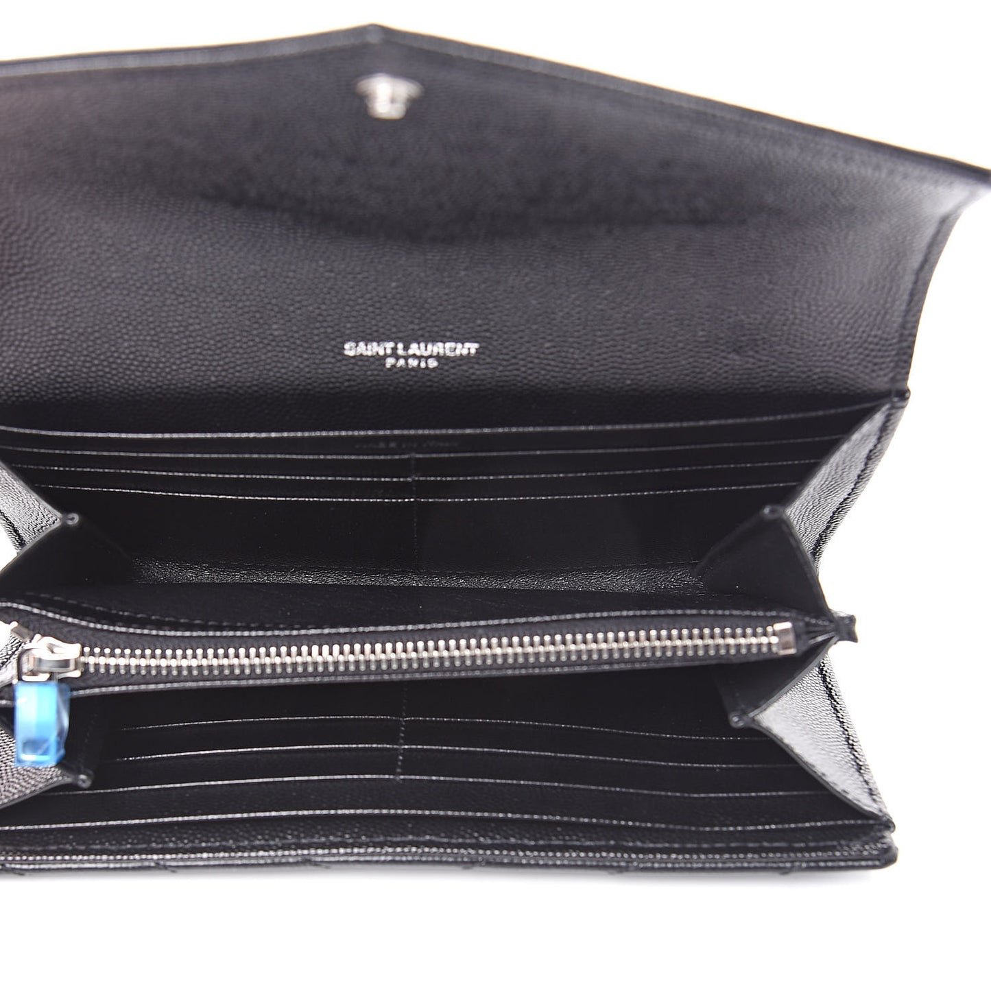 Grain De Poudre Matelasse Chevron Monogram Flap Wallet Black