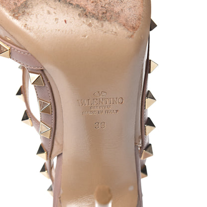 Valentino Garavani Patent Rockstud Ankle Strap Pumps 39 Poudre 7 of 8