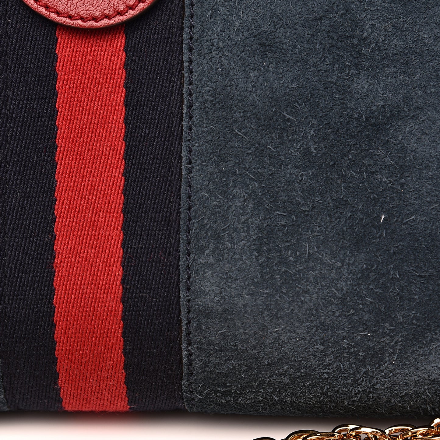 Suede Calfskin Web Small Ophidia Chain Shoulder Bag New Blue Romantic Cherry