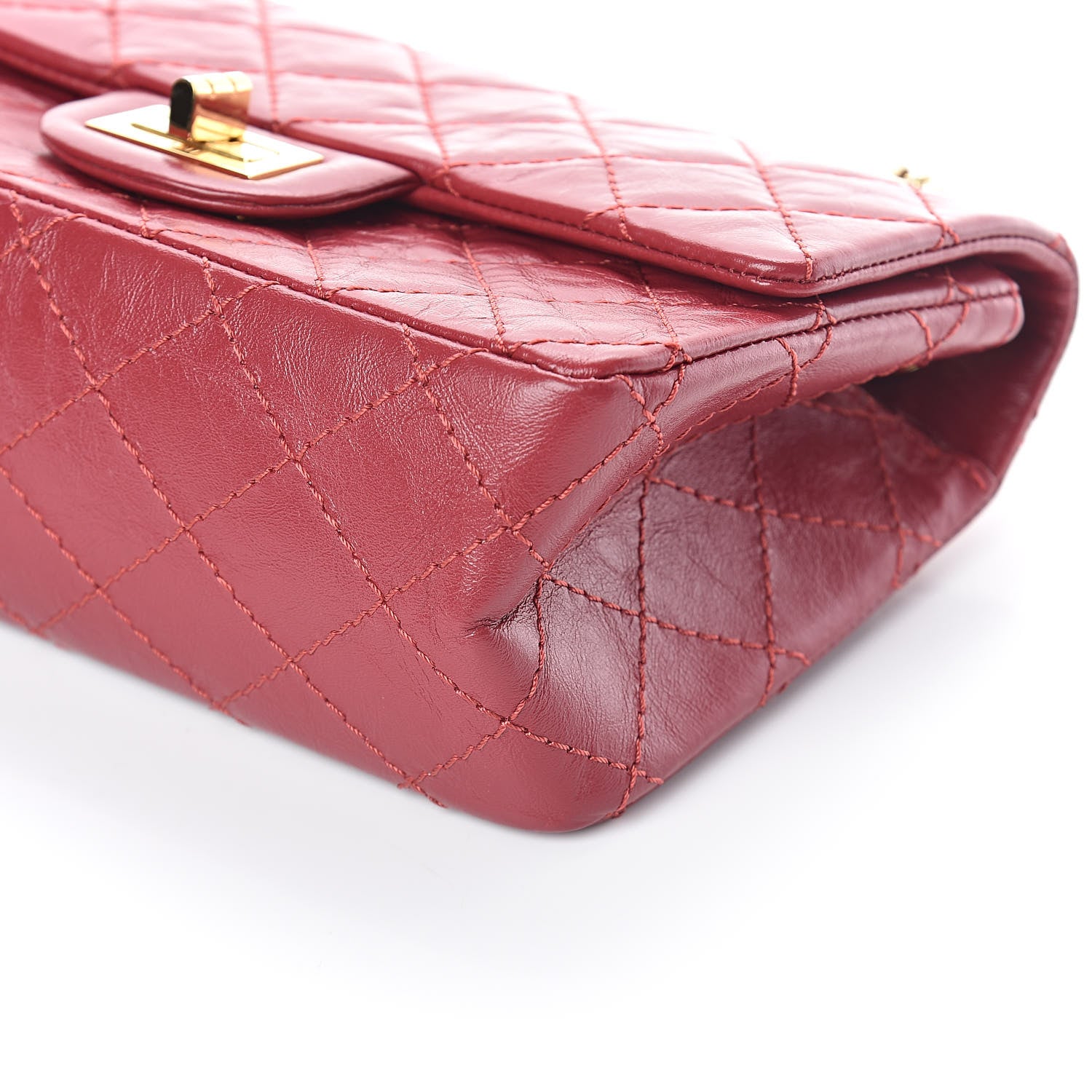 Chanel Aged Calfskin Quilted 2.55 Reissue Mini Flap Red 10 of 10