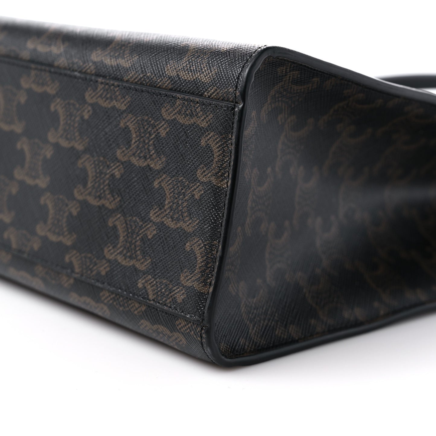 Triomphe Canvas Calfskin Horizontal Cabas Black