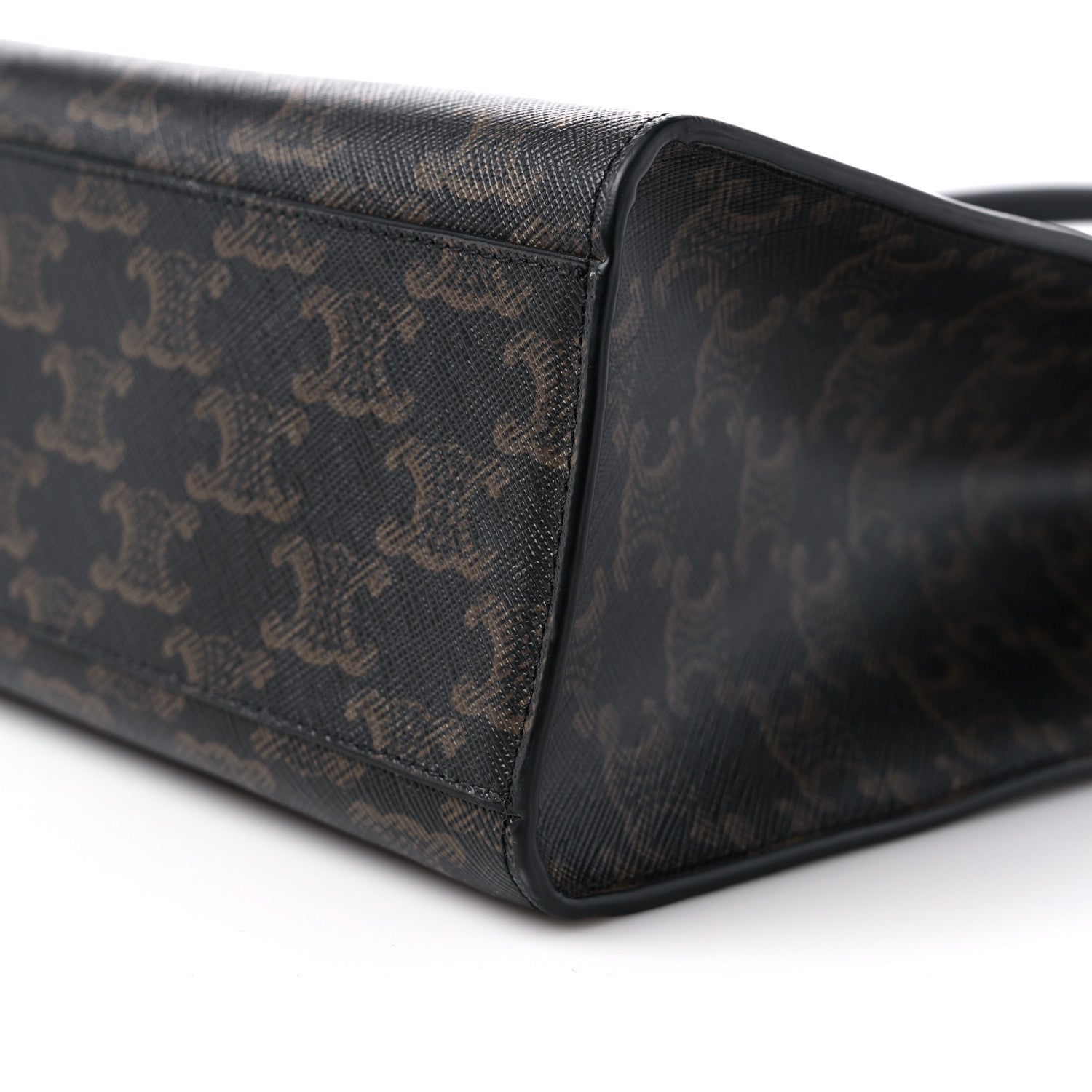 Celine Triomphe Canvas Calfskin Horizontal Cabas Black 9 of 10