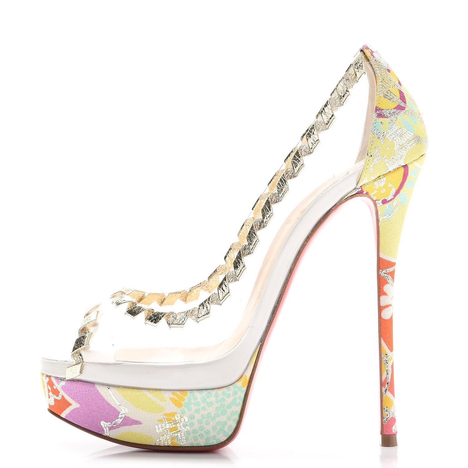Christian Louboutin PVC Specchio Tissu Kyoto Fictoire 150 Platform Pumps 37 Multicolor 1 of 8