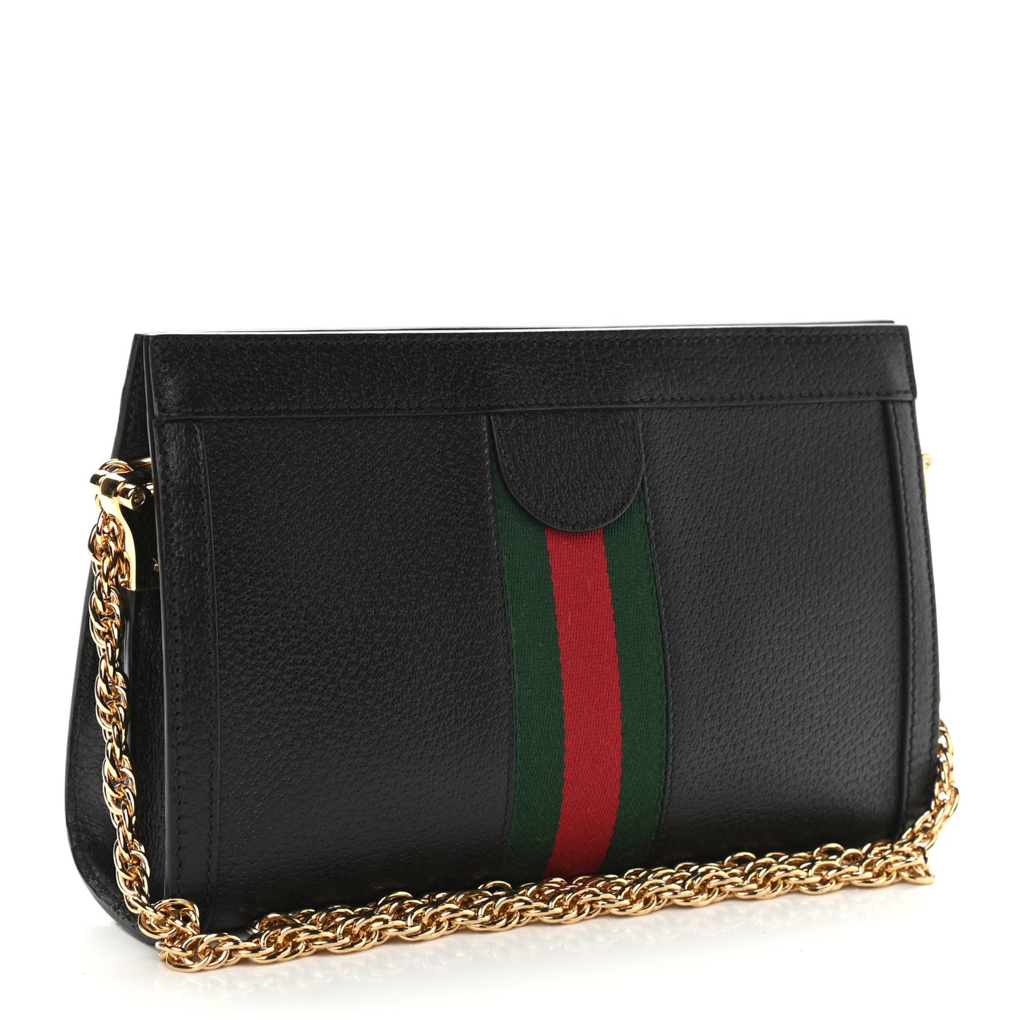 Calfskin GG Web Small Ophidia Chain Shoulder Bag Black