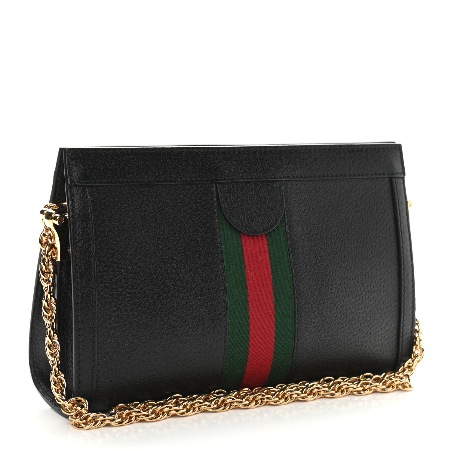 Gucci Calfskin GG Web Small Ophidia Chain Shoulder Bag Black 3 of 11