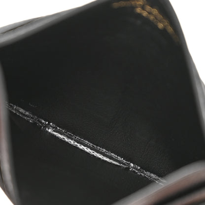 Saint Laurent Grain De Poudre Matelasse Chevron Monogram Credit Card Case Black 5 of 9
