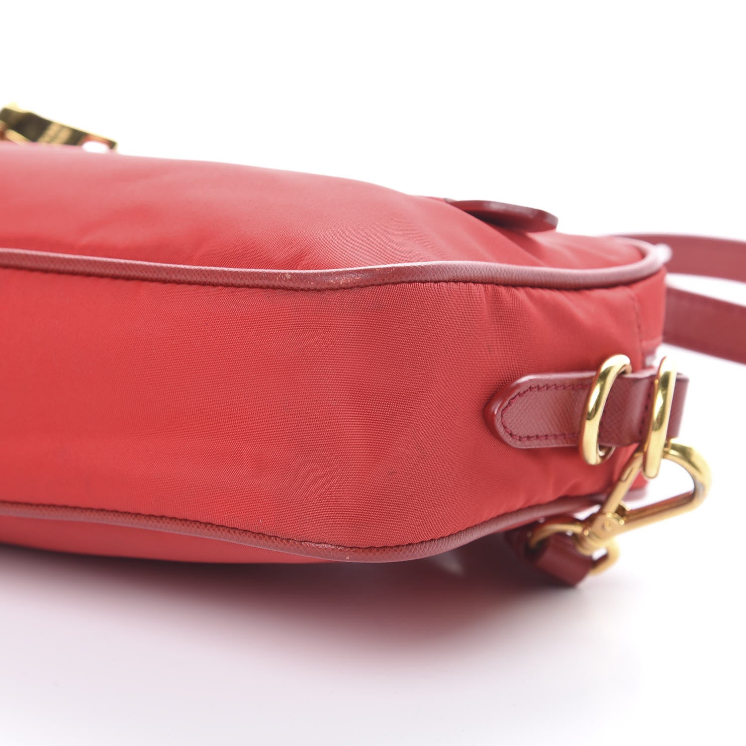Prada Tessuto Nylon Saffiano Small Crossbody Rosso 10 of 15