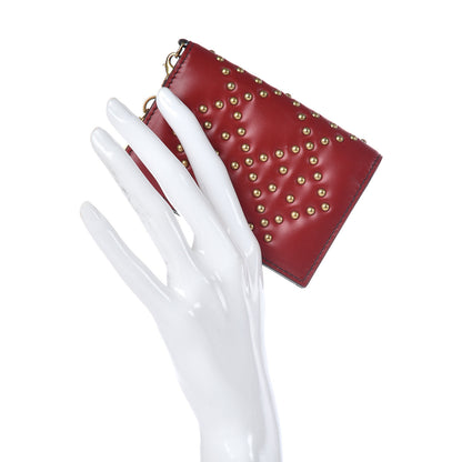 Christian Dior Lambskin Cannage Studded Lady Dior Card Holder Red 2 of 9