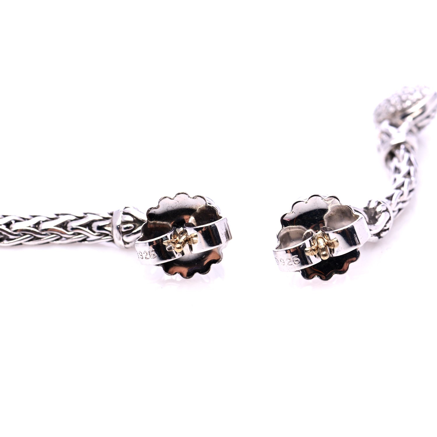 John Hardy Sterling Silver Diamond Classic Chain Drop Earrings 3 of 8