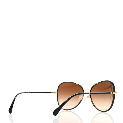 Chanel Metal Lambskin Pilot Fall Sunglasses 4227-Q Black 4 of 7