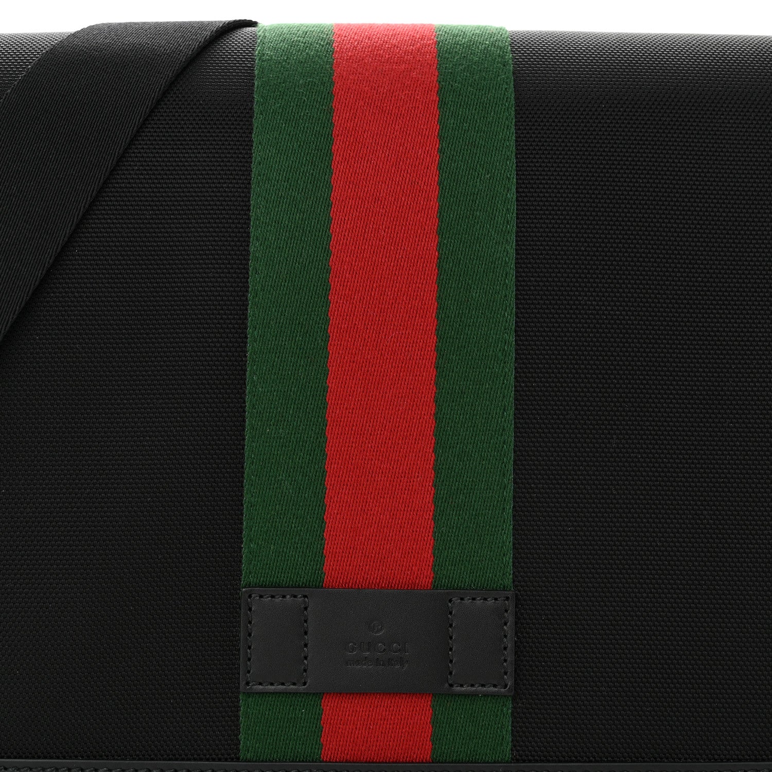 Gucci Techno Canvas Web Flap Messenger Bag Black 8 of 10