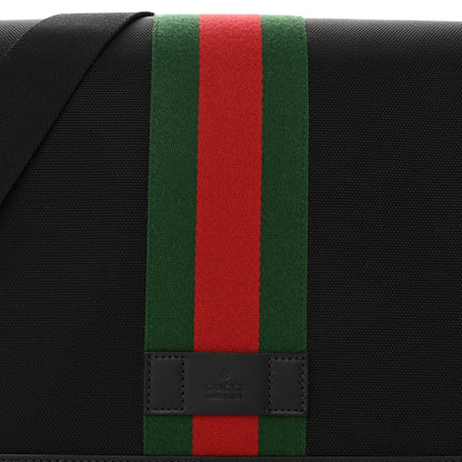 Gucci Techno Canvas Web Flap Messenger Bag Black 8 of 10