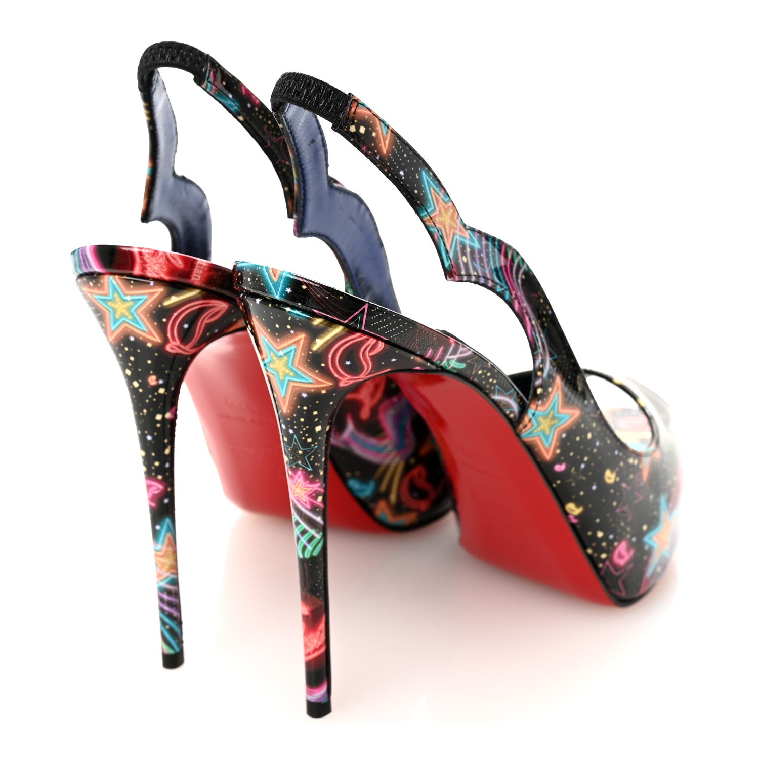 Christian Louboutin Patent Starlight Hot Chick Slingback Alta 120 Pumps 37.5 Multicolor 5 of 8
