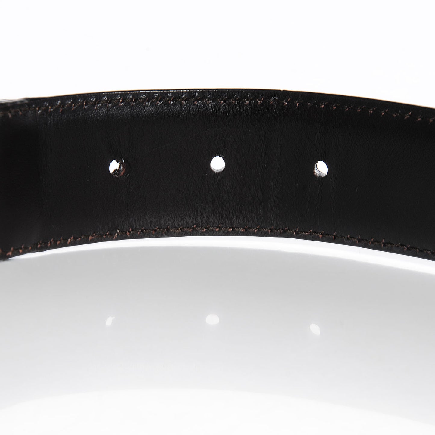 Leather Canvas Bamboo Horsebit Print Belt 95 38 Brown