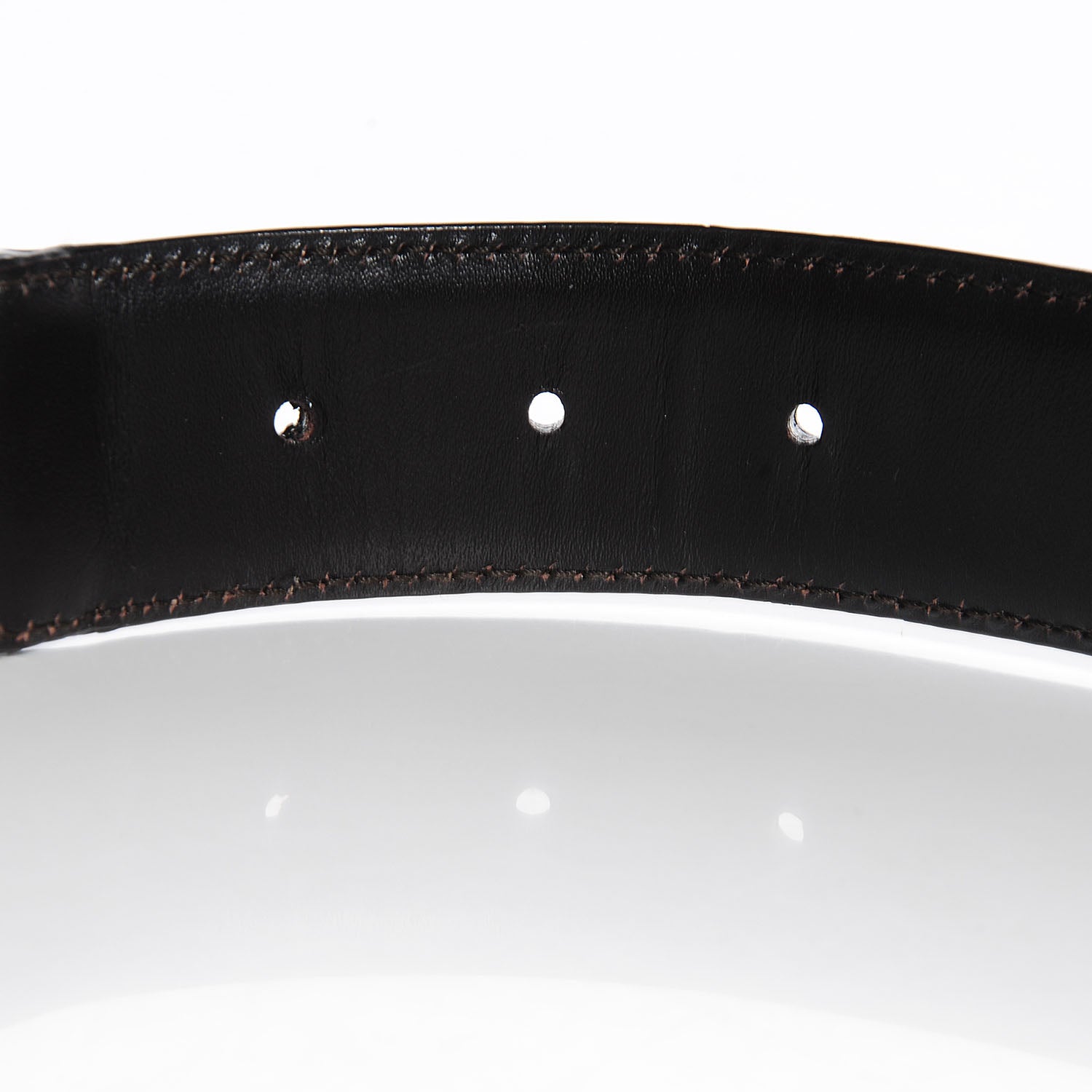 Gucci Leather Canvas Bamboo Horsebit Print Belt 95 38 Brown 3 of 11